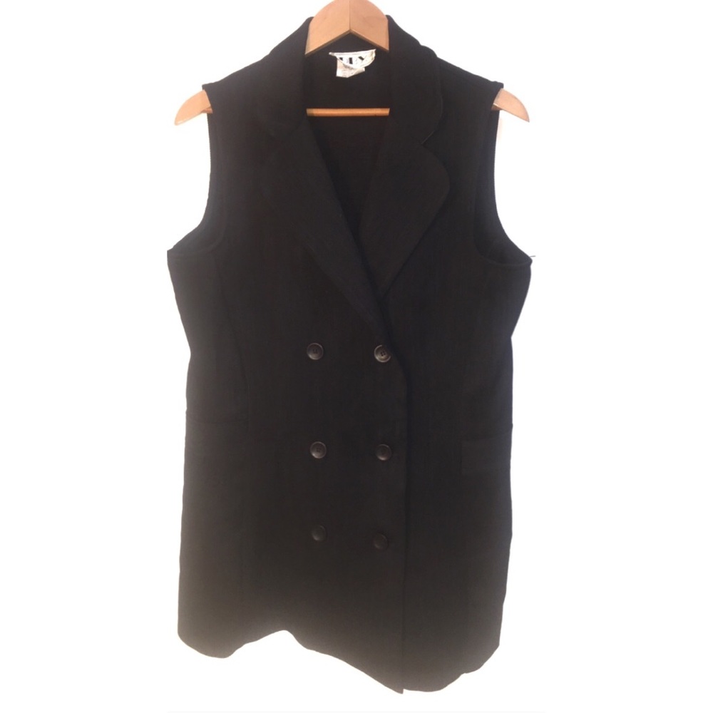 DBY Black Button Up Suit Vest Size 15/16